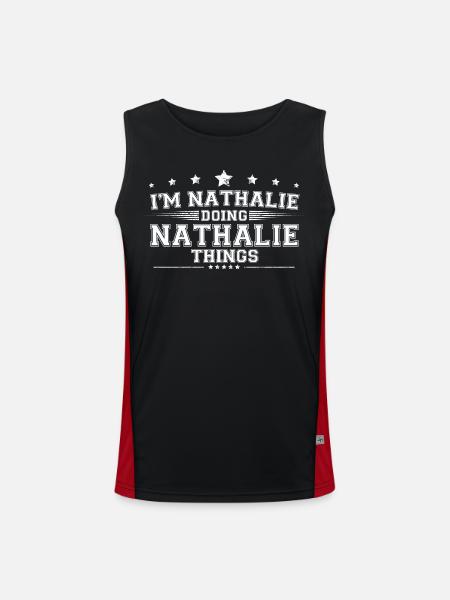 Nathalie - Men's Functional Contrast Tank Top  - black/red