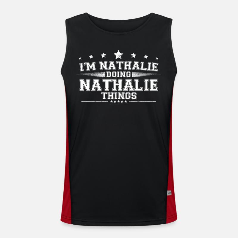 Nathalie - Men's Functional Contrast Tank Top  - black/red