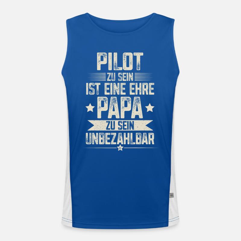 Pilot Papa Vater Vatertag Funktionelles Kontrast-Tank Top für Männer 