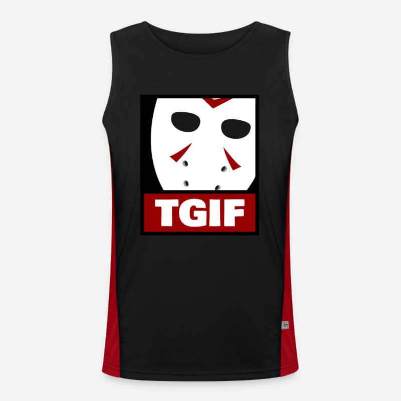 Horrormaske Gott sei Dank ist es Freitag Funktionelles Kontrast-Tank Top für Männer 