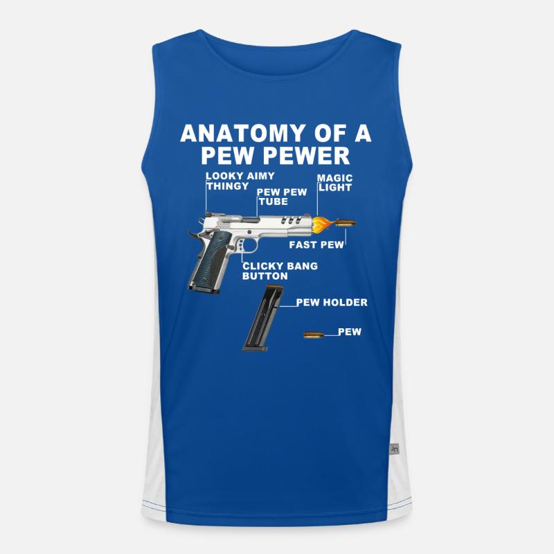 Anatomie eines Pew pewer Funktionelles Kontrast-Tank Top für Männer 