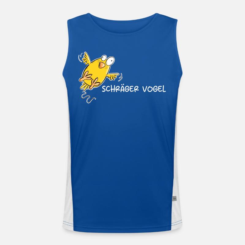 Schräger Vogel I Statement Spruch Funktionelles Kontrast-Tank Top für Männer 