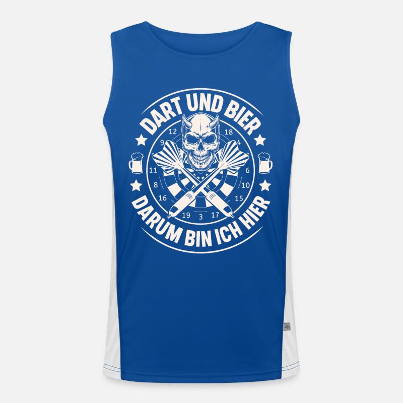 Dart Und Bier Funktionelles Kontrast-Tank Top für Männer 