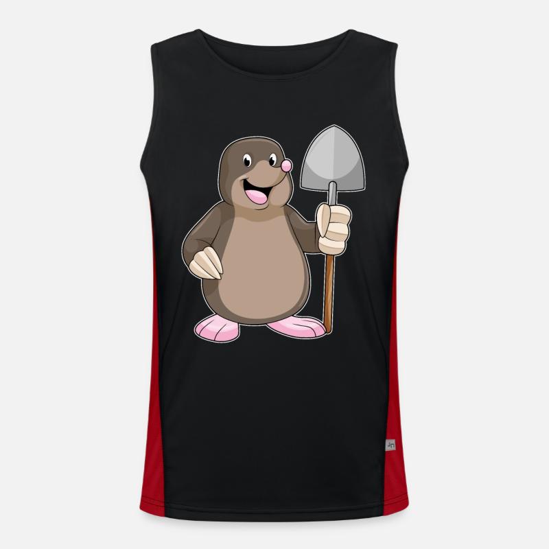 Mole Miner Shovel Mining - Men's Functional Contrast Tank Top - black/red