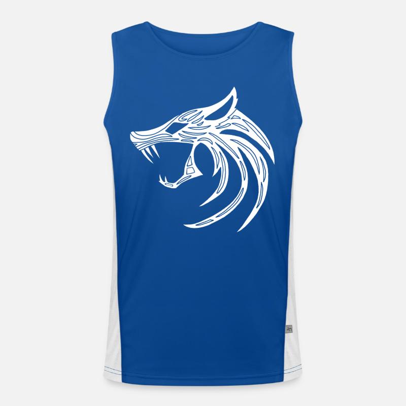 Weißer dämonischer Wolf Funktionelles Kontrast-Tank Top für Männer 