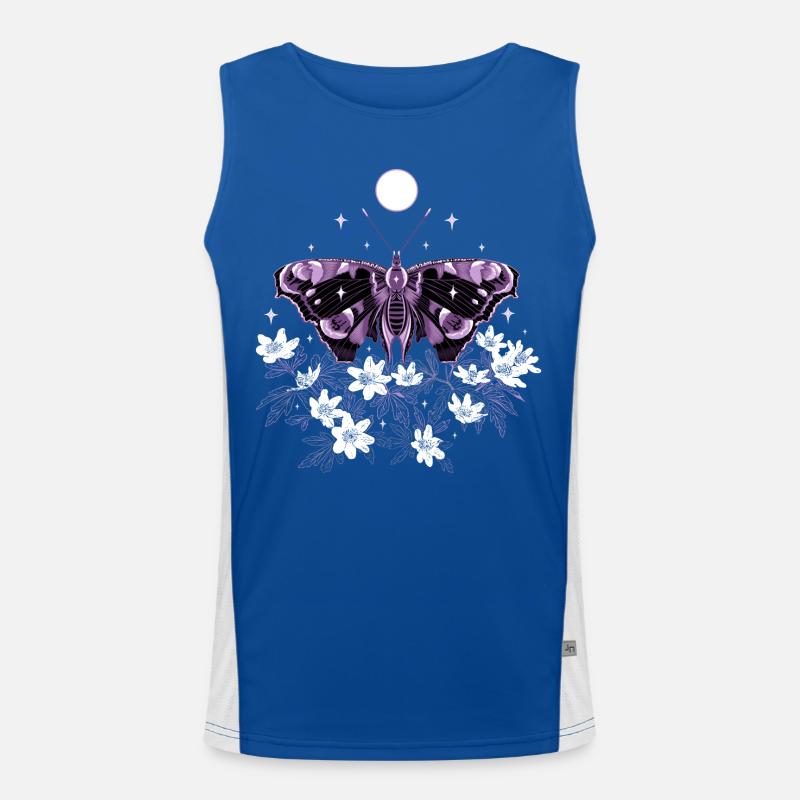 Moth Moth avec des anémones de brousse Débardeur respirant contrasté Homme 