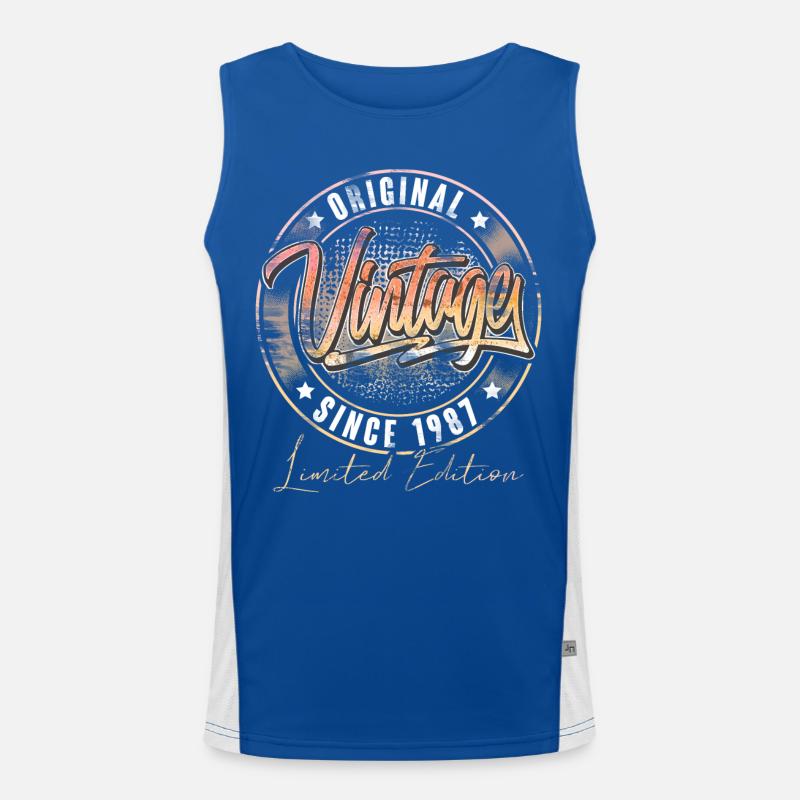 1987 Geburtsjahr Geburtstag Vintage Funktionelles Kontrast-Tank Top für Männer 