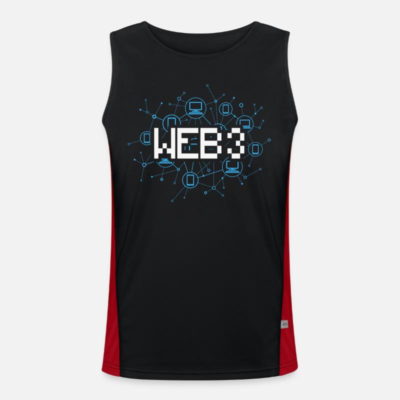 Web3 - Men's Functional Contrast Tank Top  - black/red