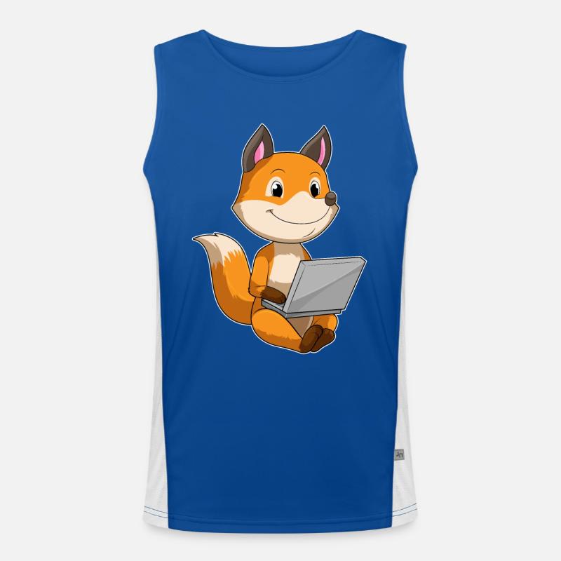 Fuchs Laptop Funktionelles Kontrast-Tank Top für Männer 