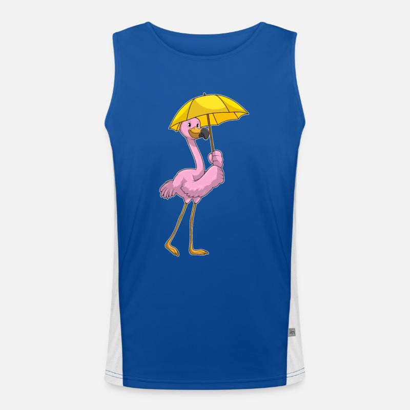 Flamingo Umbrella Men's Functional Contrast Tank Top 