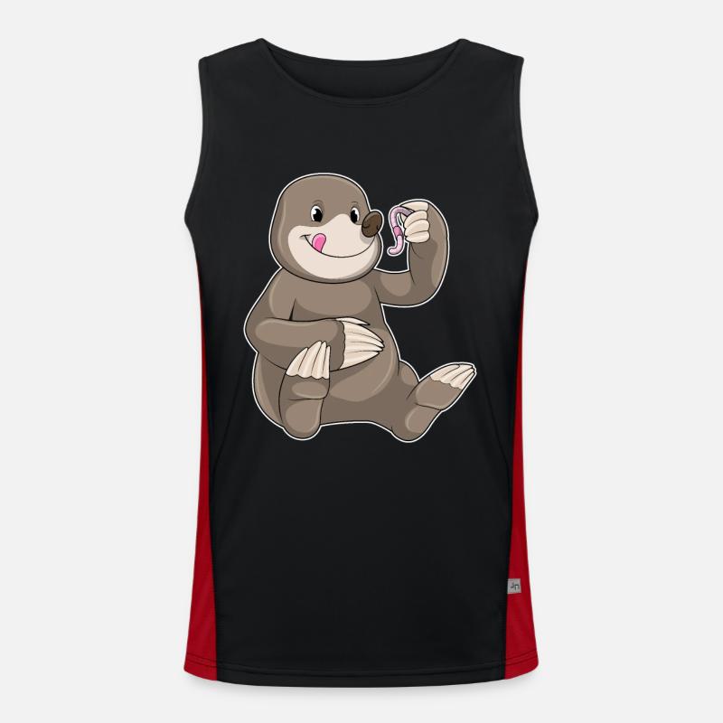 Mole Earthworm - Men's Functional Contrast Tank Top - black/red
