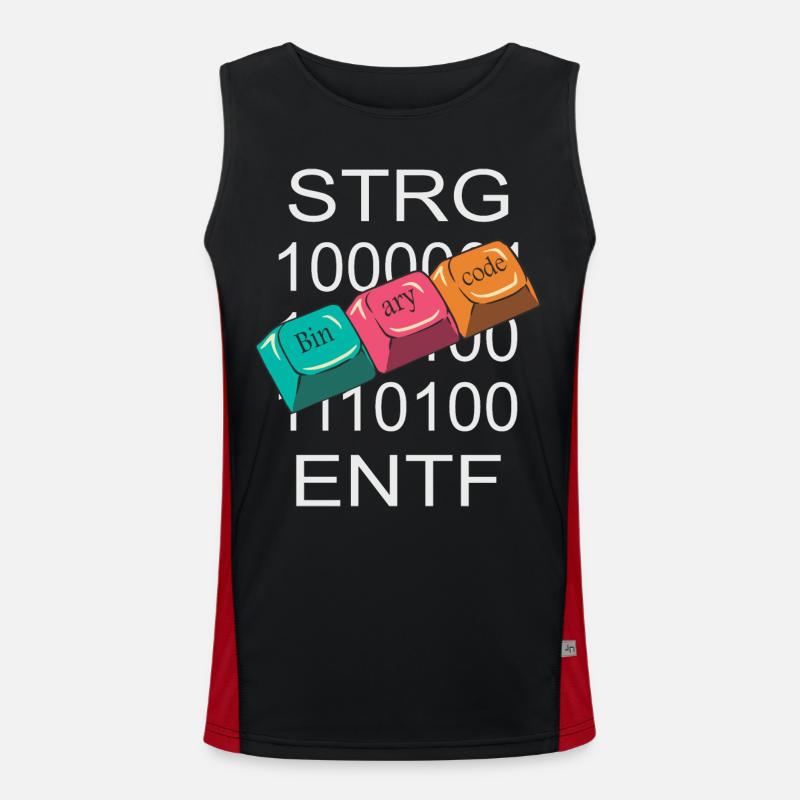 Computer Nerd - Men's Functional Contrast Tank Top - black/red