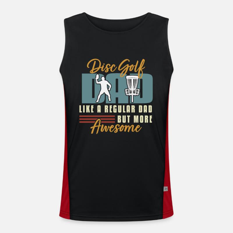 Disc golf papa comme un papa normal seulement beaucoup plus cool Débardeur respirant contrasté Homme 