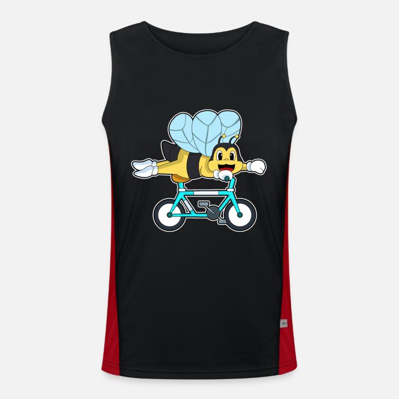 Bee Bicycle - Men's Functional Contrast Tank Top - black/red
