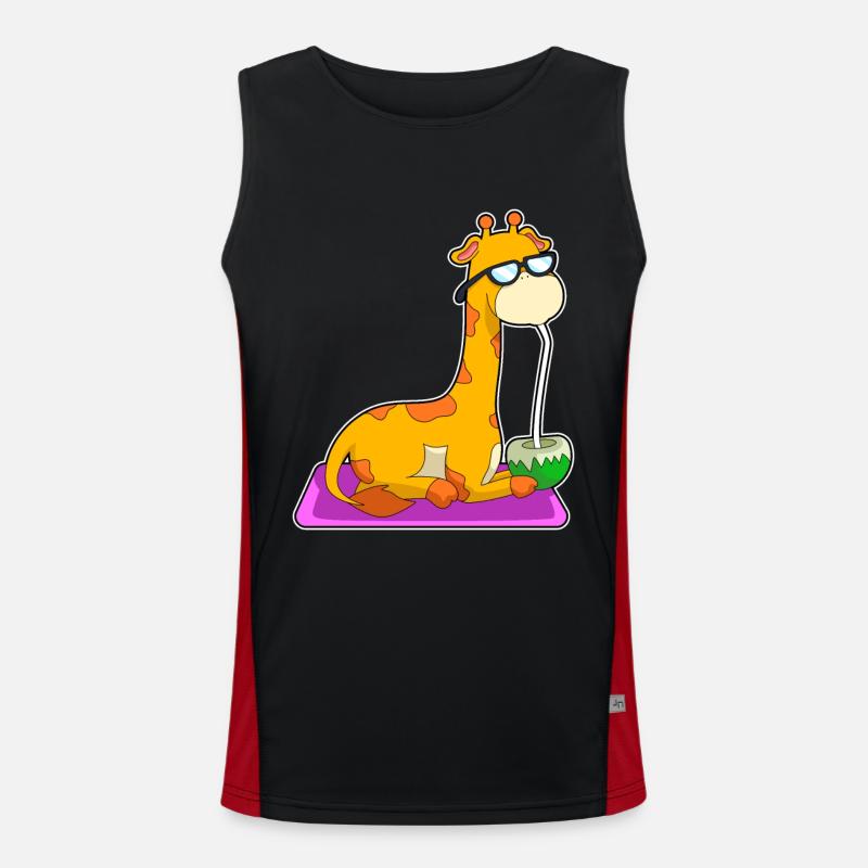 Giraffe Coconut - Men's Functional Contrast Tank Top - black/red