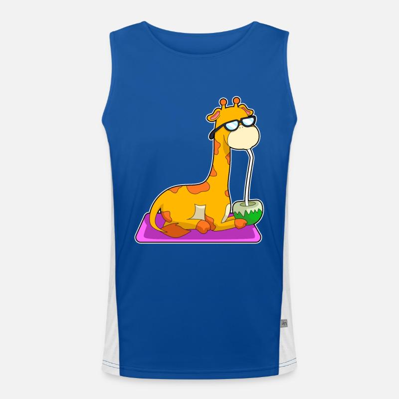 Giraffe Kokosnuss Funktionelles Kontrast-Tank Top für Männer 