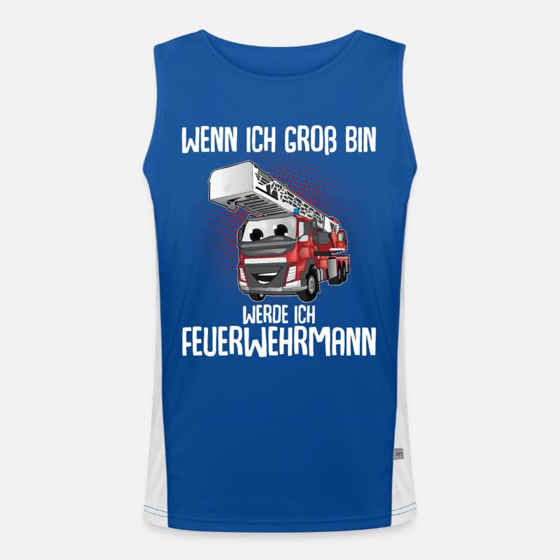 Wenn Ich Groß Bin Werde Ich Feuerwehrmann Funktionelles Kontrast-Tank Top für Männer 