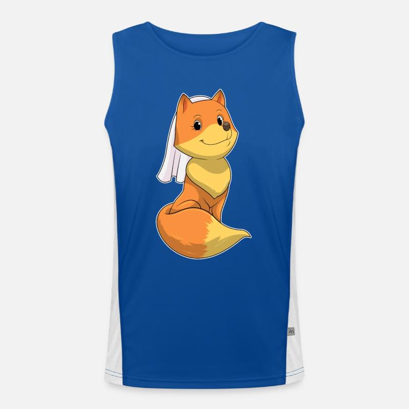 Fuchs Braut Schleier Hochzeit Funktionelles Kontrast-Tank Top für Männer 