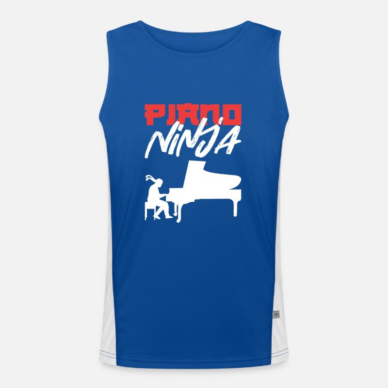 Piano Ninja Pianist Keyboard Funktionelles Kontrast-Tank Top für Männer 