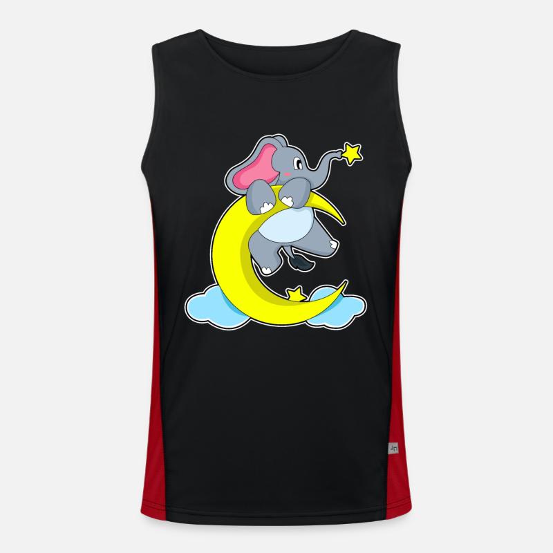 Elephant Moon - Men's Functional Contrast Tank Top - black/red