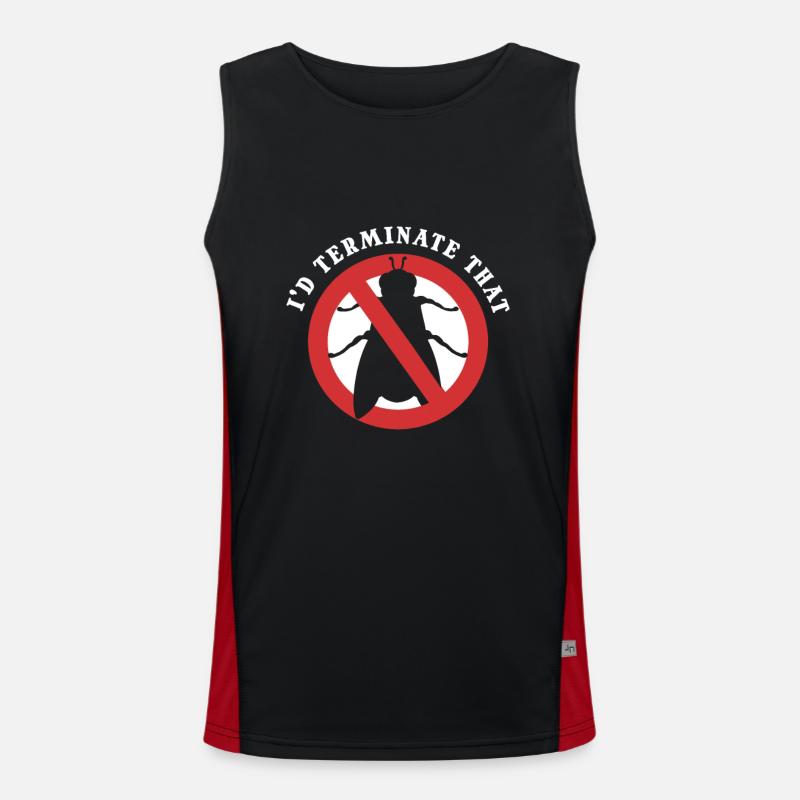 I'd Terminate That Pest Control Extermination Funktionelles Kontrast-Tank Top für Männer 