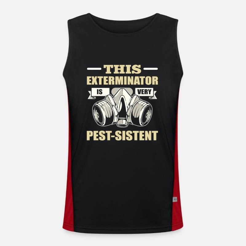 This Exterminator Is Very Pest-Sistent Pest Funktionelles Kontrast-Tank Top für Männer 