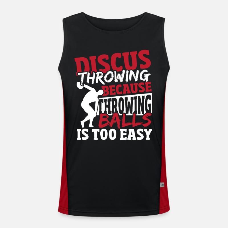 Discus Throwing Throwing Balls Is Too Easy Discus Men's Functional Contrast Tank Top 