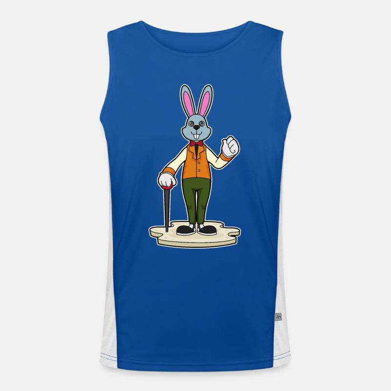 Bunny Pensioner Walking Stick Men's Functional Contrast Tank Top 