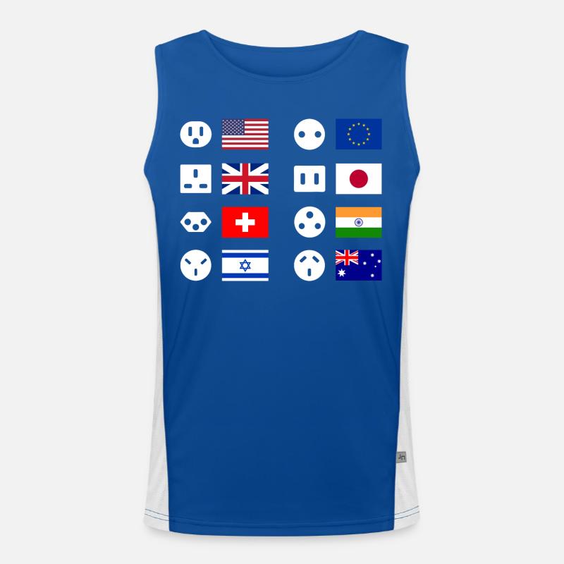 Steckertypen Länderübersicht Funktionelles Kontrast-Tank Top für Männer 