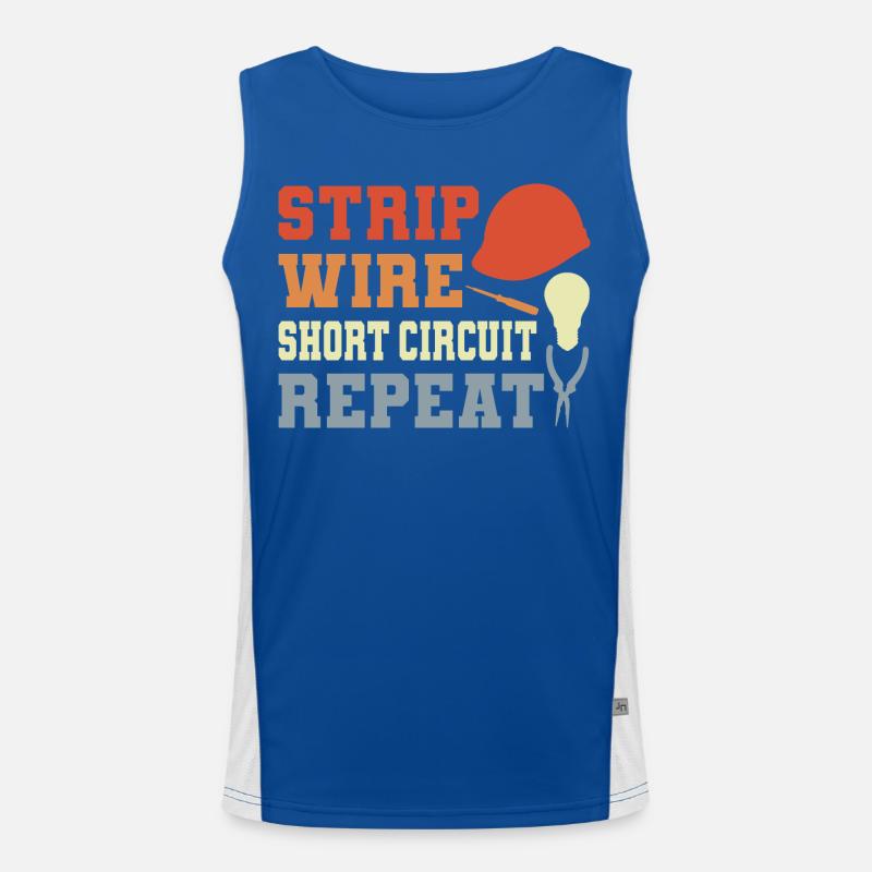 Funny electrician joke Men's Functional Contrast Tank Top 