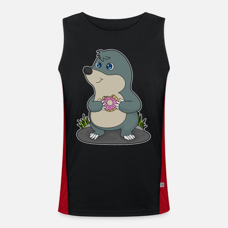 Mole Donut - Men's Functional Contrast Tank Top - black/red