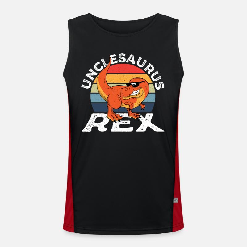 Unclesaurus Rex Uncle Dinosaur T-Rex Funktionelles Kontrast-Tank Top für Männer 