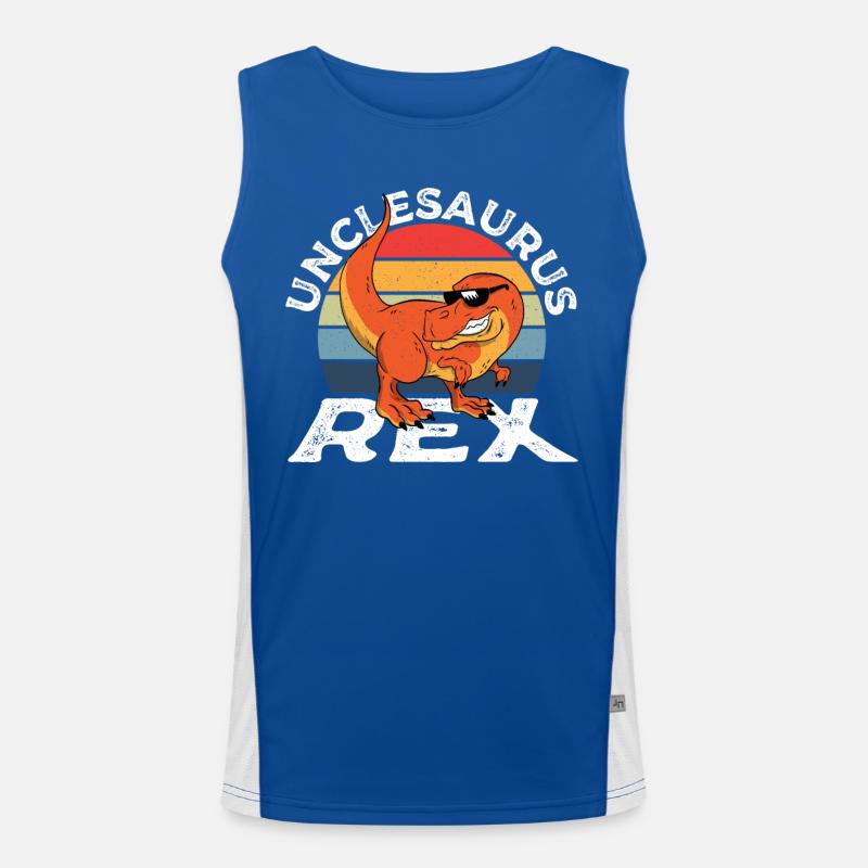 Unclesaurus Rex Uncle Dinosaur T-Rex Funktionelles Kontrast-Tank Top für Männer 