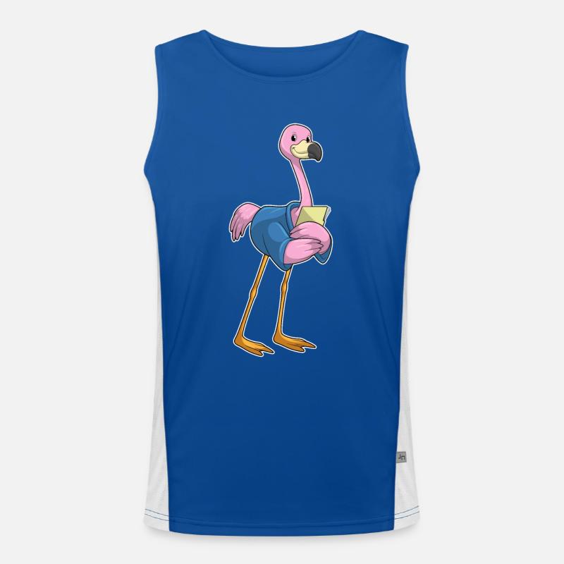 Flamingo en secrétaire avec bloc-notes Débardeur respirant contrasté Homme 
