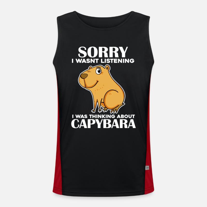 Capybara - Men's Functional Contrast Tank Top  - black/red