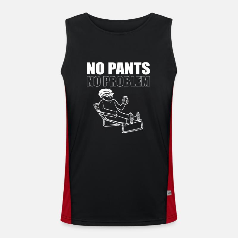 No Pants No Problem - Men's Functional Contrast Tank Top  - black/red