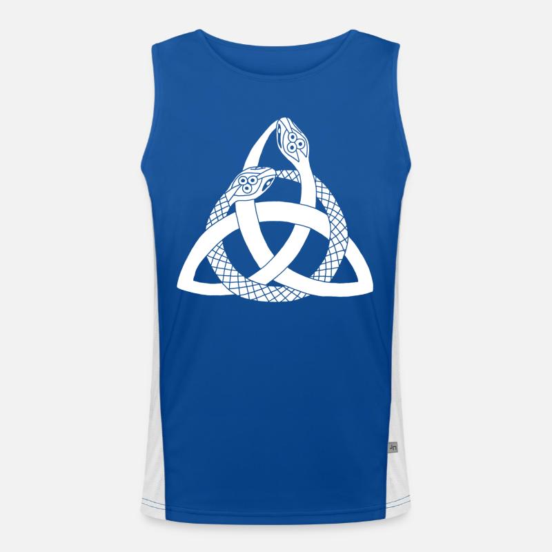 Serpents blancs et symbole celte Débardeur respirant contrasté Homme 