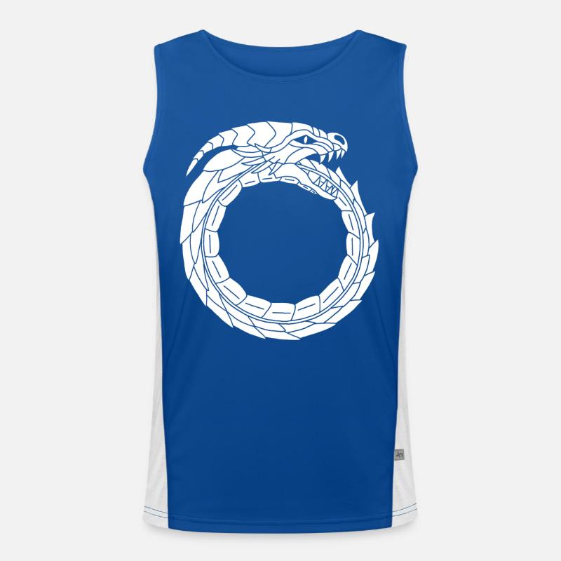 Devouring White Dragon Men's Functional Contrast Tank Top 