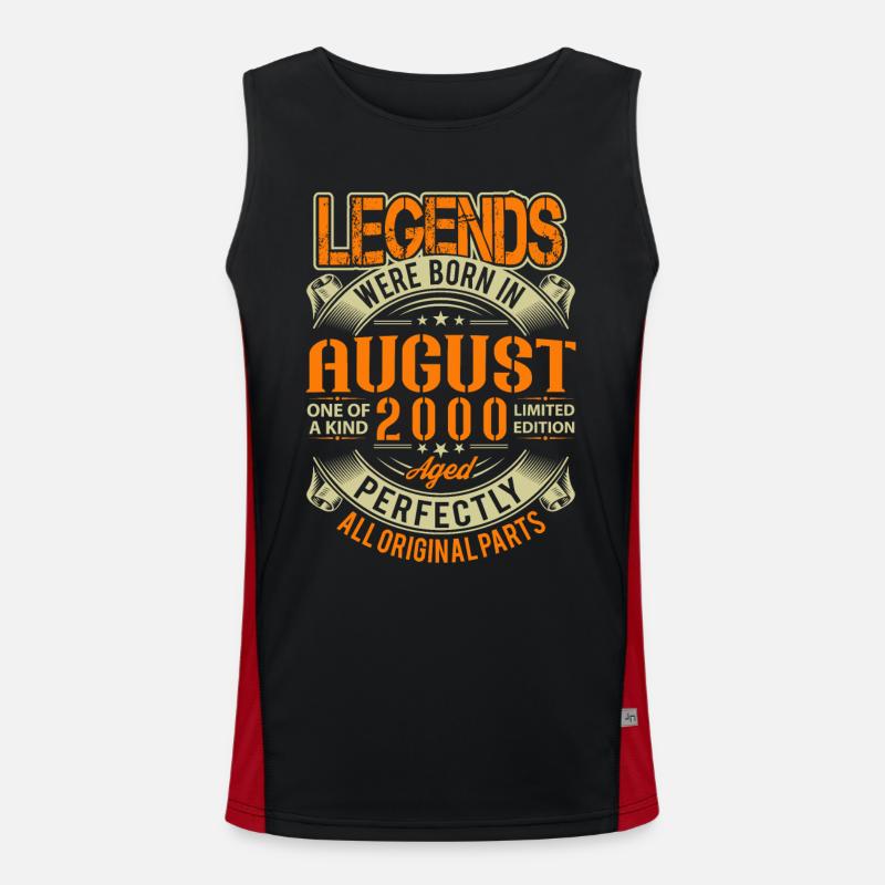 2000 August Birthday Legend Men's Functional Contrast Tank Top 
