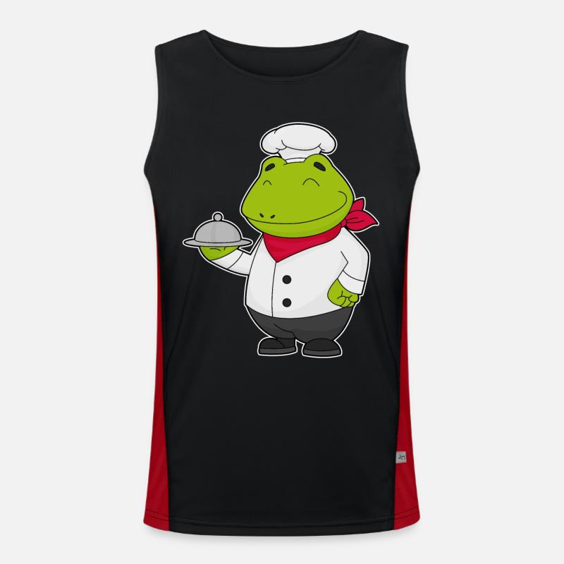 Frog Cook Serving Bell Cooking - Men's Functional Contrast Tank Top - black/red