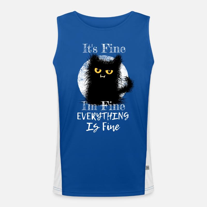 Je vais bien Tout va bien Wuschelige Chat Débardeur respirant contrasté Homme 
