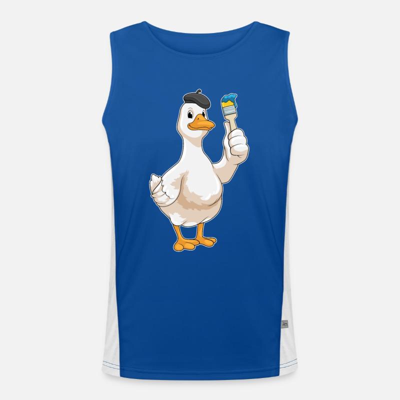 Duck Painter Brush Painting Men's Functional Contrast Tank Top 