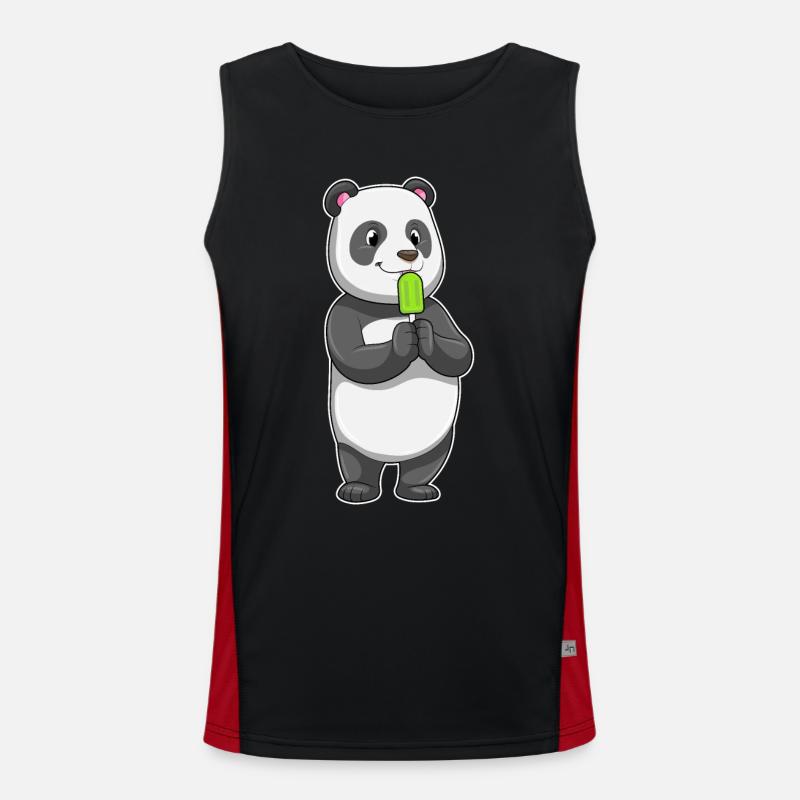 Panda Popsicles - Men's Functional Contrast Tank Top - black/red