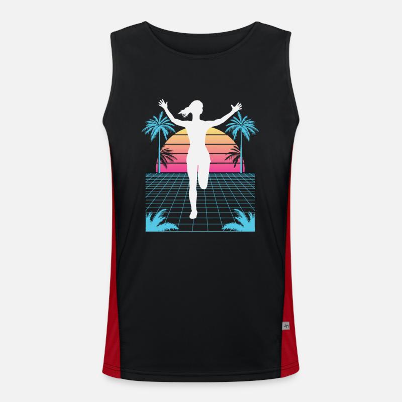Vaporwave Synthwave Marathon, Trail Running Débardeur respirant contrasté Homme 