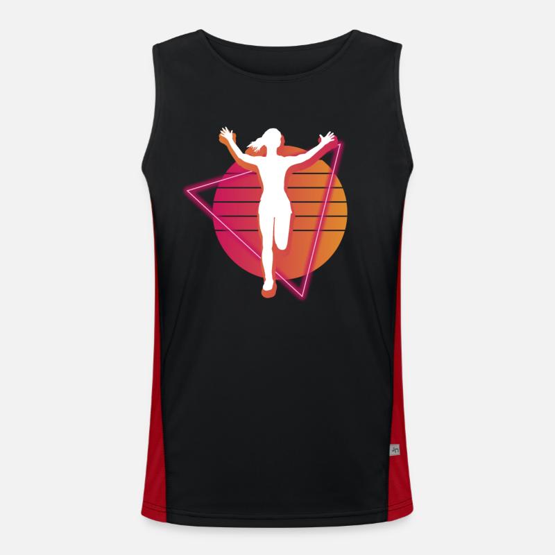 Vaporwave Synthwave Marathon, Trail Running Débardeur respirant contrasté Homme 