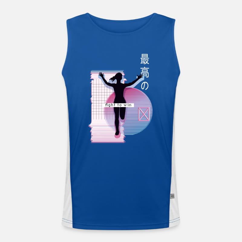 Vaporwave Metaverse Marathon, Trailrunning Funktionelles Kontrast-Tank Top für Männer 