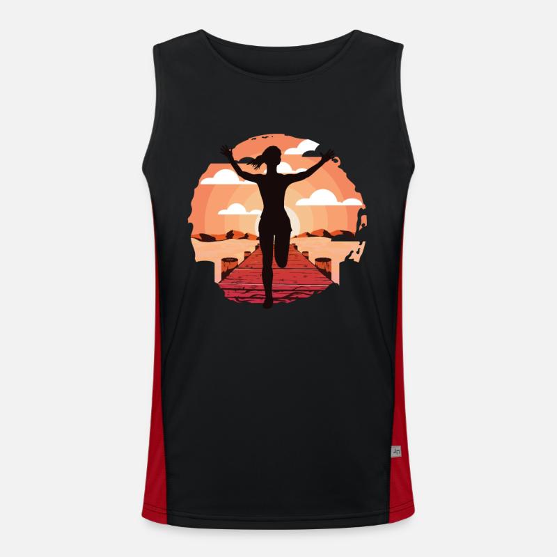 Marathon, coureur de trail running Débardeur respirant contrasté Homme 