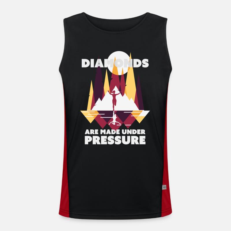 Marathon, Trail Running Diamonds - Men's Functional Contrast Tank Top  - black/red