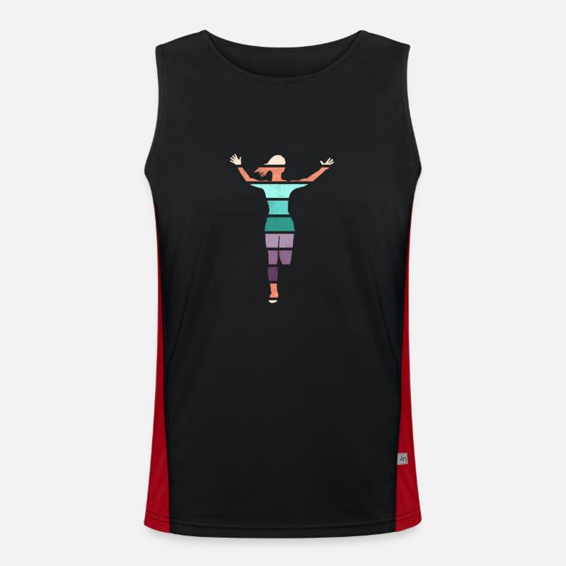 Retro Marathon, Trailrunning Funktionelles Kontrast-Tank Top für Männer 