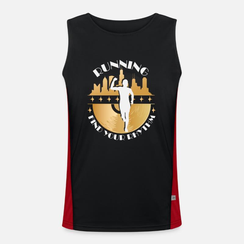 Marathon, Trailrunning, Find your Rhythm Funktionelles Kontrast-Tank Top für Männer 